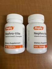 2 Pack Nephro-Vite Vitamin B and C Complex 100 Tablets Each Exp 12/2026