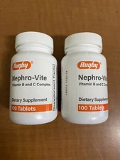 2 Pack Nephro-Vite Vitamin B and C Complex 100 Tablets Each Exp 12/2026