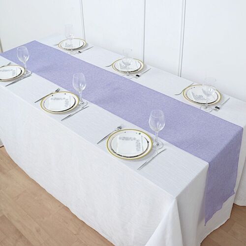 LAVENDER 14"x108" Faux Burlap Polyester TABLE RUNNER Party Home Decorations - Picture 2 of 7