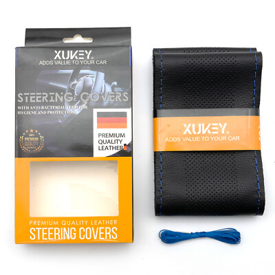 37- 38cm DIY Car Steering Wheel Cover Universal Genuine Leather Non-slip Punched | Australia - Foto 4