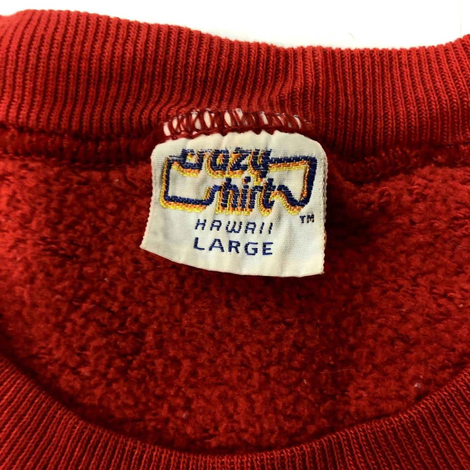 Sudadera De Colección Años 80 Camisas Locas Playa CLUB Equipo Hawaii 50/50 RAGLAN Foto 4 de 4