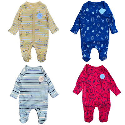 Dinosaur Mothercare Dungarees Baby Boys Sleepsuit Babygrow
