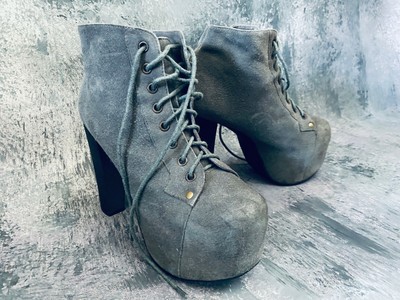 jeffrey campbell grey suede booties