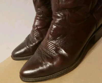 Dan Post Burgundy Black Cherry Leather Cowboy Western Boots  display picture 1