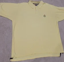 Mens Chaps Ralph Lauren Polo Shirt Yellow LARGE - 100% Cotton Vintage Golf