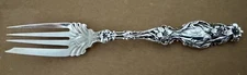 WHITING MFG LILY 7 3/4” STERLING MEAT FORK VERY HEAVY OLD PIECE