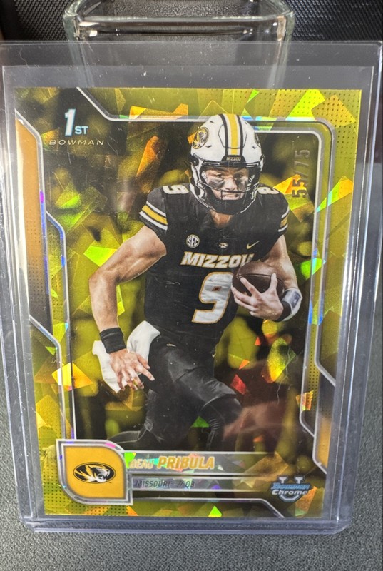 2025 Bowman U Chrome Sapphire Edition - Beau Pribula #62 Yellow /75 (RC)