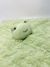 Kidsline Green Smile Frog Plush Security Blanket Lovey 13 X 14 Satin