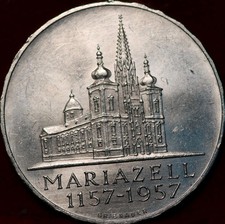 Uncirculated 1957 Austria 25 Schilling Silver Foreign Coin
