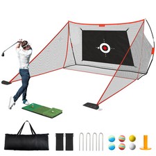 Sturdum 10x7FT Golf Hitting Net w/Side Nets, Practice Net, Carry Bag