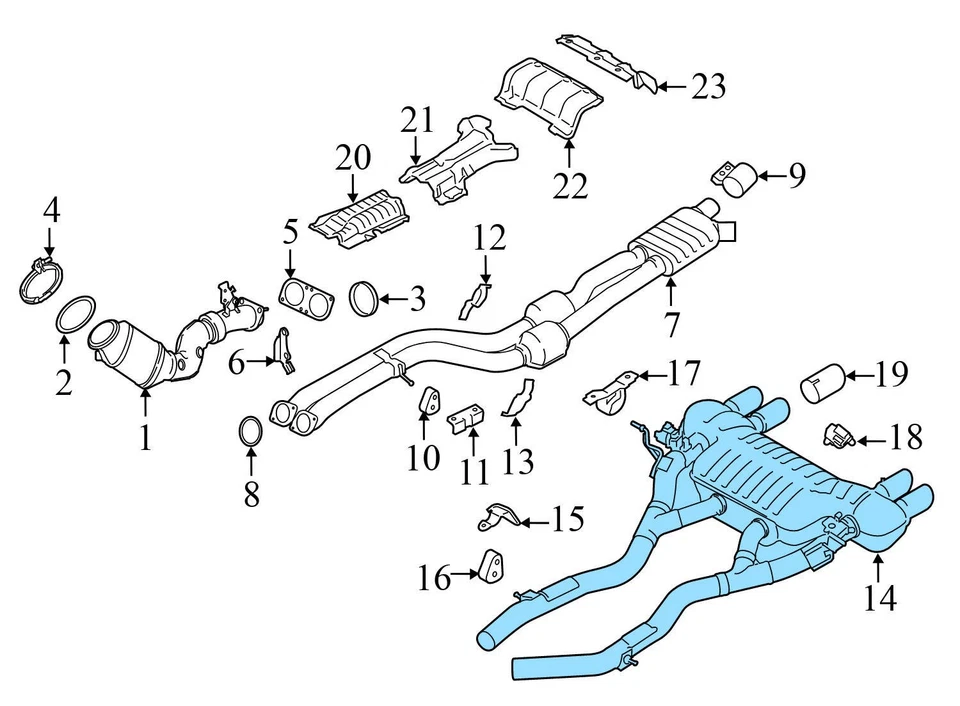 BMW M4 2015-2020 3,0 L - tubo de escape trasero derecho 7854736 Foto 3 de 4
