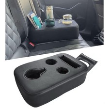 Car Cup Holders Back Seat Faux Leather Organizer Tray Black Pu Leather