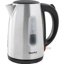 Stainless Steel Electric Kettle 7-Cup Silver Black Cordless Hot Water