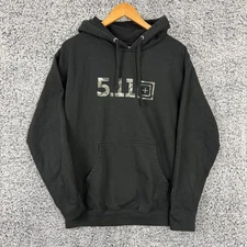 511 Tactical Hoodie Mens Large Black Camo Logo Pullover Sweatshirt Fleece