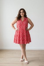 Max Studio Women's XL Tiered Sleeveless Dress Boho Floral