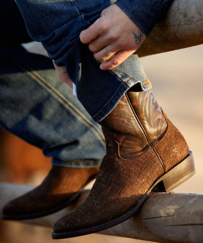 Ariat Bankroll Hippo Gamuza Tostada - Bota Para Hombre Western - 10044557 Talla 9D Mediana Nueva en Caja Foto 2 de 4