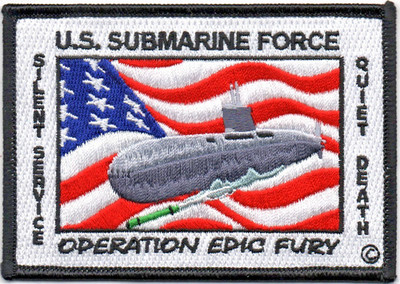 Operation Epic Fury US SubSilent Service  'QUIET DEATH' 2.83 X 4 in FE c9232