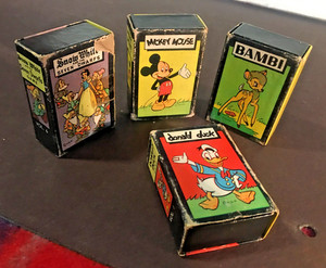  Walt Disney cards (Bambi, Donald Duck, Snow White, Mickey) Russell, circa 1946