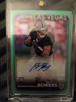 Topps 2024 Chrome Brock Bowers Raiders Rookie Autograph Auto /199 RA-BBO