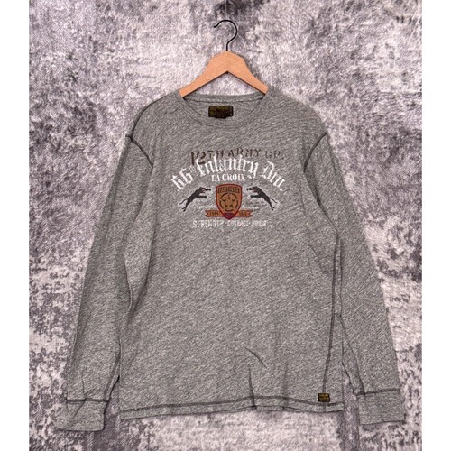 Lucky Brand, Vintage Lucky Brand Shirt XL Mens Long Sleeve Military Surplus Army Graphic