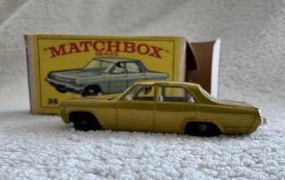 Lesney Matchbox Series No. 36 Opel Diplomat Diecast Car with Box, Trunk opens