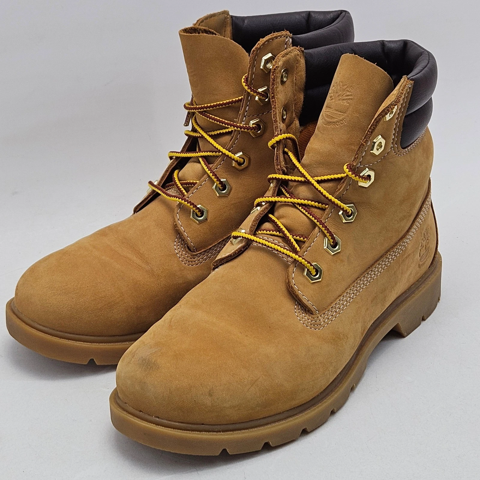 Timberland Womens 7.5 Premium Waterproof Boots 6"Wheat Nubuck Leather A161G