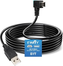 Car Dashcam Mini USB Charging Cable 13FT Right Angle for Rexing V1 V1P Pro V5 V3