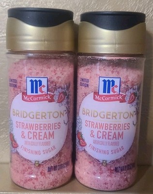 MCCORMICK X BRIDGERTON LOT OF 2 STRAWBERRIES & CREAM FINISHING SUGAR NEW/SEALED