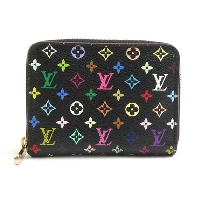 Louis Vuitton Monogram Multicolore Zippy Coin Purse Black Authentic