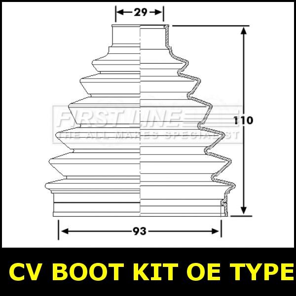 CV Boot Kit OE Type Front Outer Fits CITROEN DS4 DS5 1.2 1.6 2.0 NX D51E