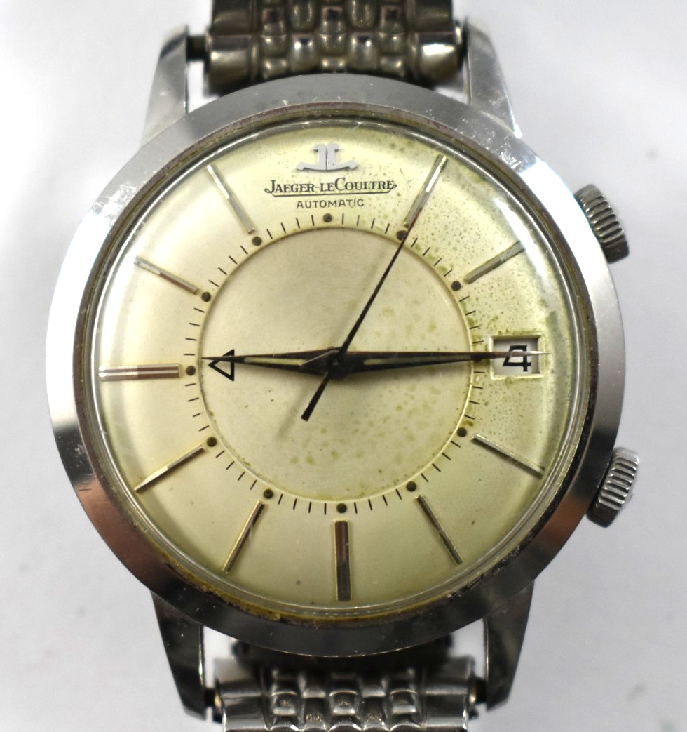 Vintage Jaeger LeCoultre Memovox Automatic Alarm Date 37mm Watch Runs lot.ec