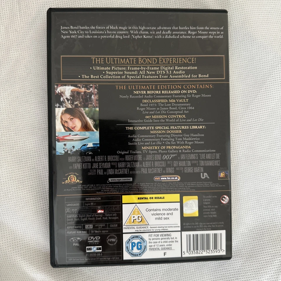 JAMES BOND 007 LIVE AND LET DIE DVD 1973 / 007 ULTIMATE EDITION - Image 3 of 4
