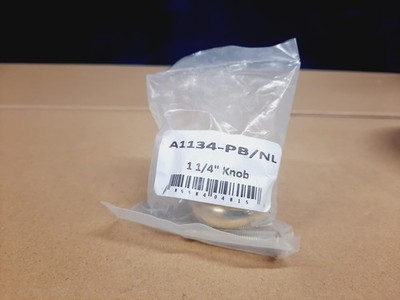 Alno A1134-PB/NL 1-1/4'' Knob in Unlaquered Brass *NEW*