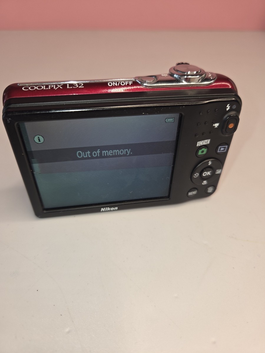 Nikon COOLPIX L32 Digital Camera 20.1 MP 5x Red Tested
