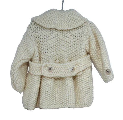 Adorable Cream Knit Baby Peacoat – Handmade with Love, Never Worn! - Picture 2 of 5