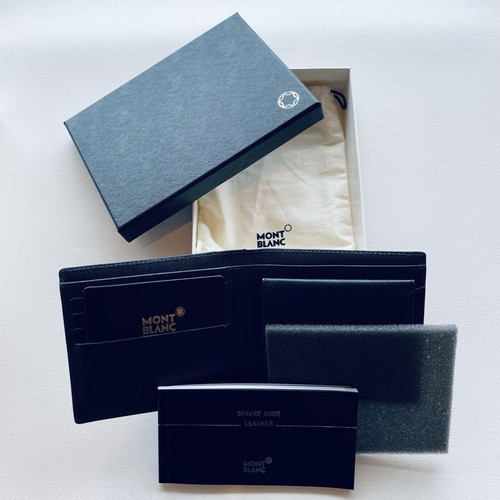 Montblanc bifold wallet black leather Italy Credit Carld Folding from japan - Picture 15 of 19