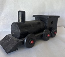 VTG Handcrafted Wooden Train Engine  Tanker. Red Tone Rimmed. Brio