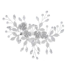 Silver Flower Wedding Hair Clip, Bridal Comb, Barrette, Headpiece, Women