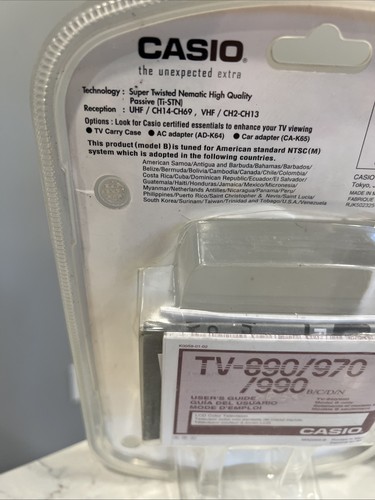 NUEVO Casio TV-970 LCD Bolsillo Portátil TV Televisión Transmisión Nuevo Embalaje Abierto - Imagen 7 de 17