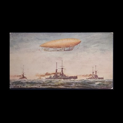 CLEMENT BAYARD II LENKBARE TUCK OILETTE FRÜHE LUFTFAHRT MARINE POSTKARTE