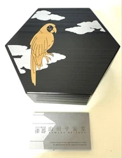 ⭐︎Heiando Hexagonal singletier box Yamada Heiando wooden lacquer antique