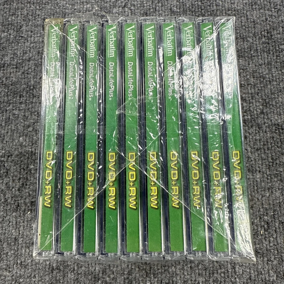 10 Pack Verbatim DVD+RW DVD+Rewriteable 1x-2.4x 4.7GB Data 120 Min Vide SEALED - Image 2 of 4