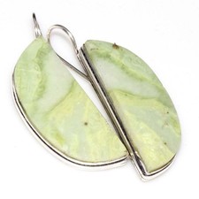 925 Silver Plated Larsonite Earrings 2" Limited Edition Design Fashion Sale v061
