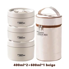 Portable Insulated Food Lunch Container Set with Thermal Lunch Box 3 Separate
