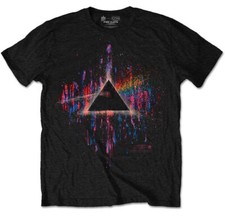 Image of Pink Floyd Dark Side Of The Moon Pink Splatter T-Shirt OFFICIAL