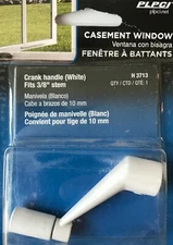 PLPCI Casement Window Crank Handle for 3/8" Stem - White - H 3713 - NEW