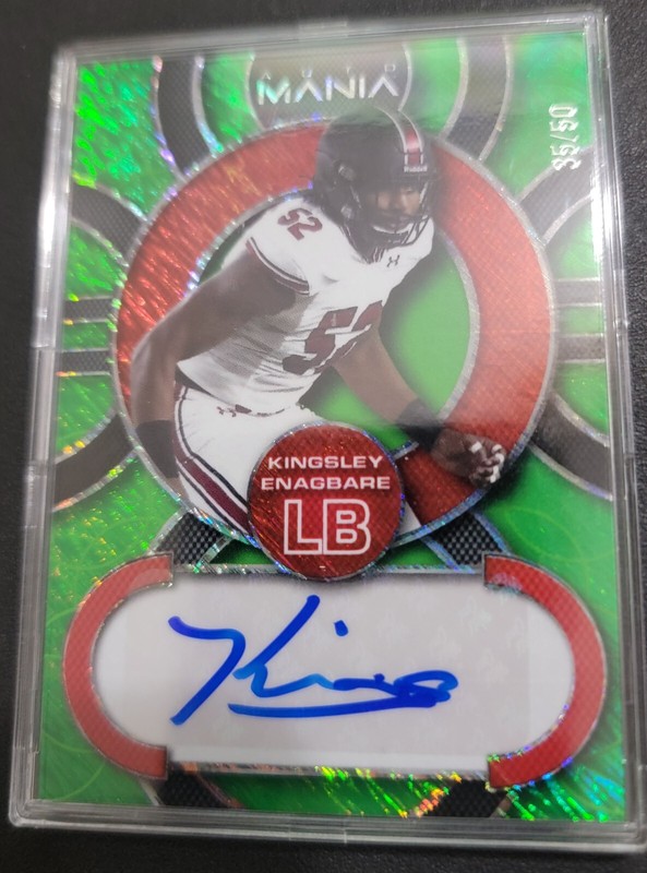 2022 Wild Card Auto Mania Kingsley Enagbare #AM-C11 Green /50 