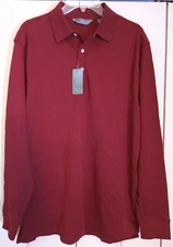 Daniel Cremieux Signature Collection Men's M Long Sleeve Polo Shirt NWT Red Soft