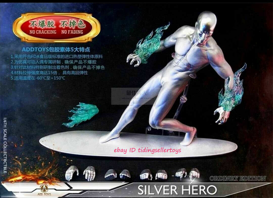 ADD TOYS Silver Surfer SILVER HERO 1/6 Action Figures Collectible ...