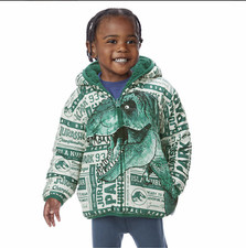 Character Kids' Reversible Jacket, Jurassic Park, 2T, 3T, and 5.